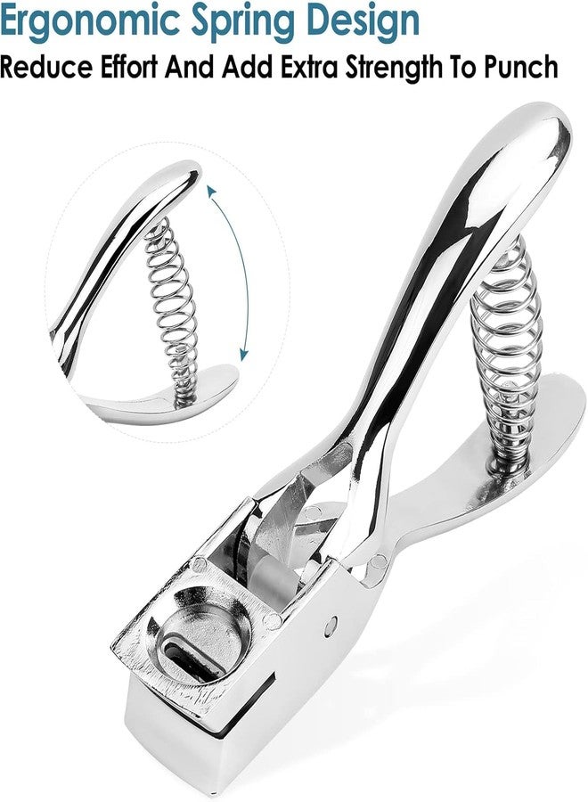 Dotpot Badge Hole Slot Punch for ID Cards Hand Held, One Puncher, 15mm x 3mm Hole, No Burrs Holes, Metal Cards, 1 MM PVC Luggage Tags, Credentials, Silver - Image 5